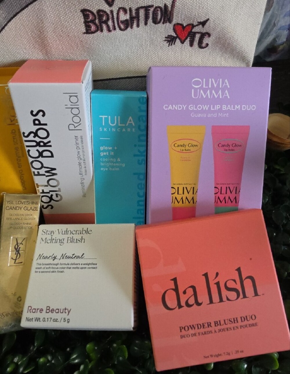 13 Piece Bowl Of NIB Beauty Products-Rodial,Rare Beauty,Tula,YSL...